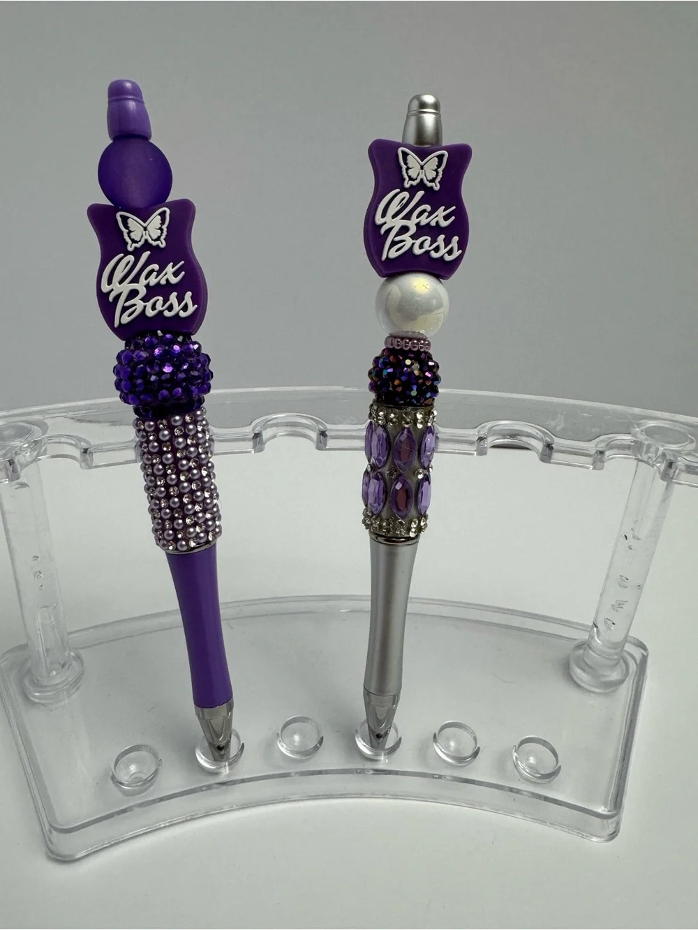 Wax Boss Purple Beaded Glam Ballpoint Pen - Set of 2